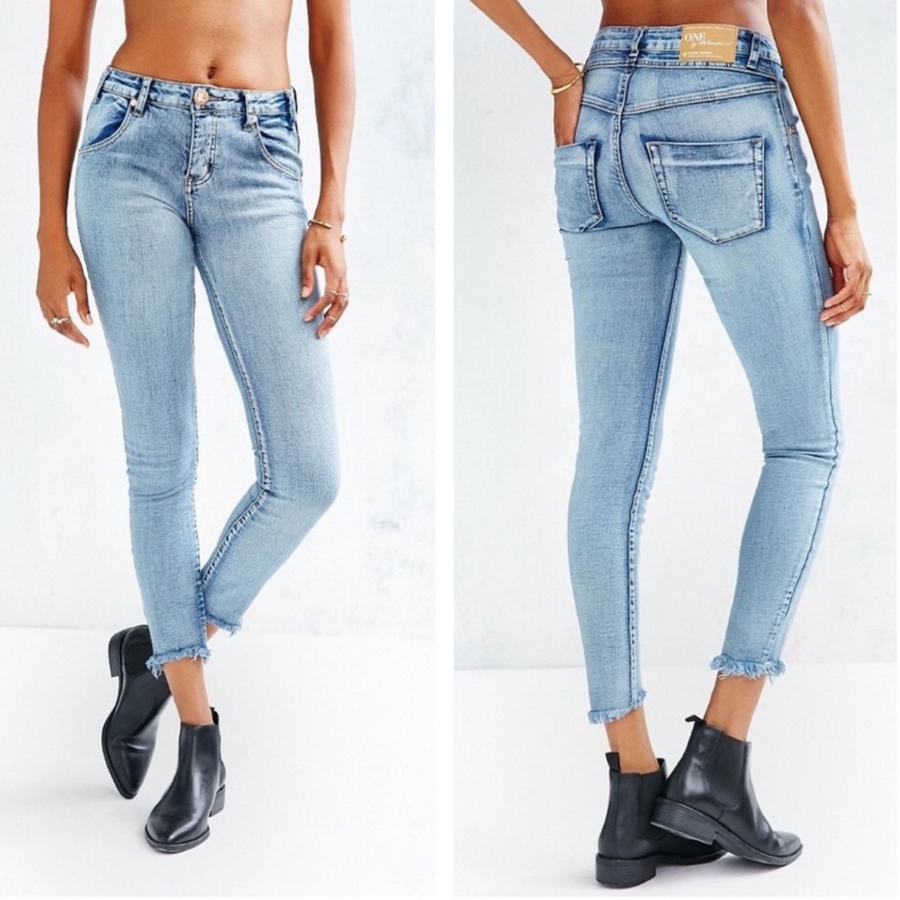 One Teaspoon Yard Birds Mid Rise Skinny Leg Jeans